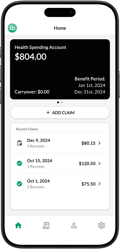 Health Spending Account Claim example