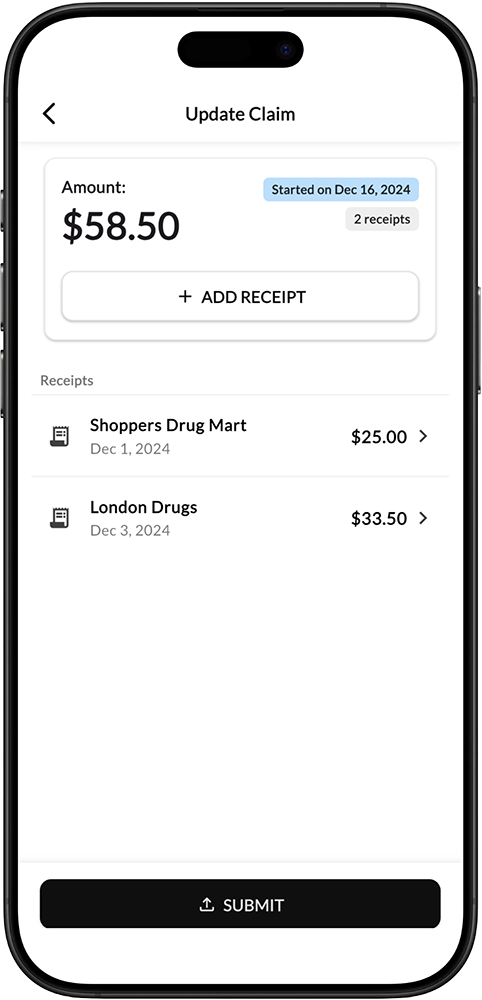 Health Spending Account Claim example